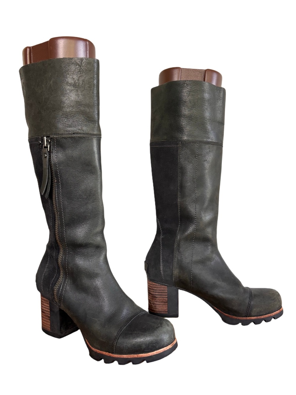 SOREL Slimpack Riding Tall II Black Leather Boots Equestrian Gorpcore Rugged 6.5